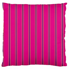 Pink Line Vertical Purple Yellow Fushia Large Cushion Case (two Sides)