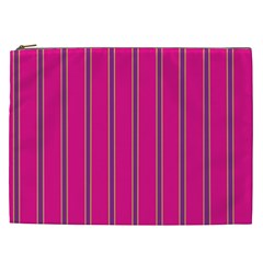 Pink Line Vertical Purple Yellow Fushia Cosmetic Bag (xxl) 