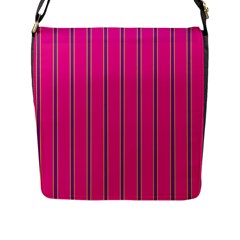 Pink Line Vertical Purple Yellow Fushia Flap Messenger Bag (l) 