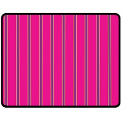 Pink Line Vertical Purple Yellow Fushia Double Sided Fleece Blanket (medium)  by Mariart