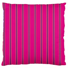 Pink Line Vertical Purple Yellow Fushia Large Flano Cushion Case (one Side) by Mariart