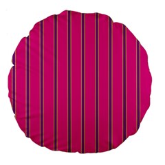 Pink Line Vertical Purple Yellow Fushia Large 18  Premium Flano Round Cushions by Mariart