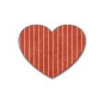 Line Vertical Orange Heart Coaster (4 pack)  Front