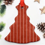 Line Vertical Orange Christmas Tree Ornament (Two Sides) Front