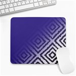 Plaid Blue White Large Mousepads Front