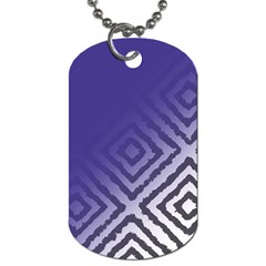 Plaid Blue White Dog Tag (one Side)