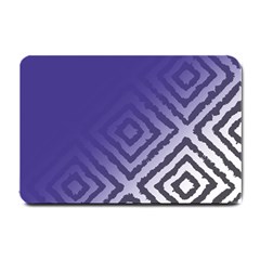 Plaid Blue White Small Doormat  by Mariart