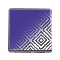 Plaid Blue White Memory Card Reader (square)