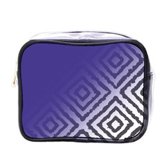 Plaid Blue White Mini Toiletries Bags