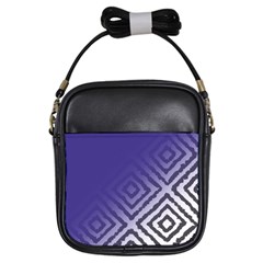 Plaid Blue White Girls Sling Bags by Mariart