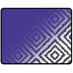 Plaid Blue White Fleece Blanket (medium) 