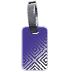 Plaid Blue White Luggage Tags (two Sides)