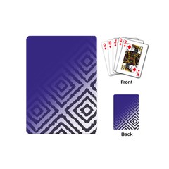 Plaid Blue White Playing Cards (mini)  by Mariart