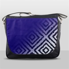 Plaid Blue White Messenger Bags