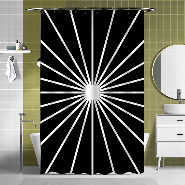 Ray White Black Line Space Shower Curtain 48  x 72  (Small) 