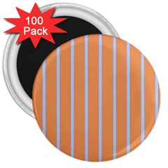 Rayures Bleu Orange 3  Magnets (100 Pack)