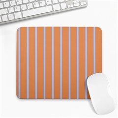 Rayures Bleu Orange Large Mousepads by Mariart