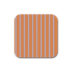 Rayures Bleu Orange Rubber Square Coaster (4 Pack)  by Mariart