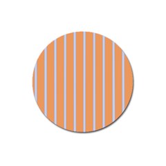 Rayures Bleu Orange Magnet 3  (round) by Mariart