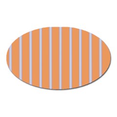 Rayures Bleu Orange Oval Magnet