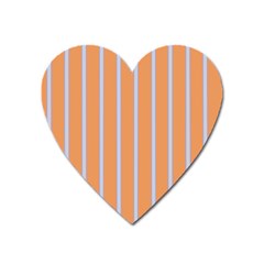 Rayures Bleu Orange Heart Magnet by Mariart