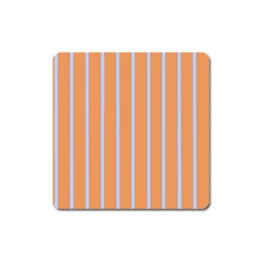 Rayures Bleu Orange Square Magnet