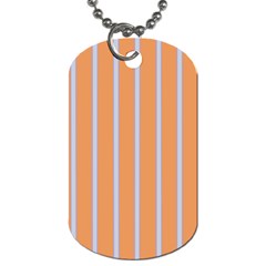 Rayures Bleu Orange Dog Tag (one Side) by Mariart