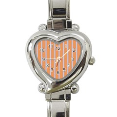 Rayures Bleu Orange Heart Italian Charm Watch by Mariart