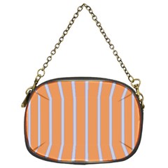 Rayures Bleu Orange Chain Purses (one Side)  by Mariart