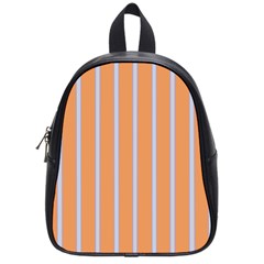 Rayures Bleu Orange School Bag (small) by Mariart