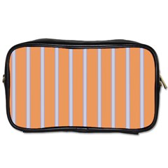 Rayures Bleu Orange Toiletries Bags 2-side by Mariart