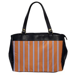 Rayures Bleu Orange Office Handbags by Mariart