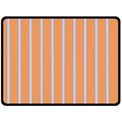 Rayures Bleu Orange Fleece Blanket (large)  by Mariart