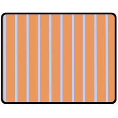 Rayures Bleu Orange Fleece Blanket (medium) 