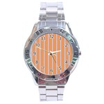 Rayures Bleu Orange Stainless Steel Analogue Watch Front