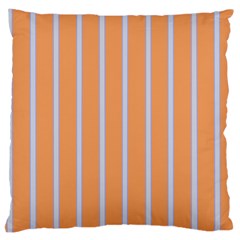 Rayures Bleu Orange Large Cushion Case (two Sides) by Mariart