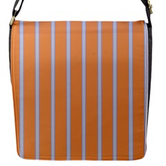 Rayures Bleu Orange Flap Messenger Bag (s) by Mariart