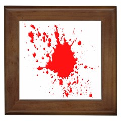 Red Blood Splatter Framed Tiles by Mariart