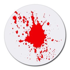 Red Blood Splatter Round Mousepads by Mariart