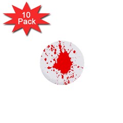 Red Blood Splatter 1  Mini Buttons (10 Pack)  by Mariart