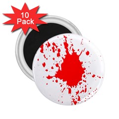 Red Blood Splatter 2 25  Magnets (10 Pack)  by Mariart