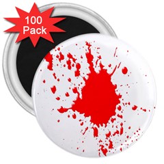 Red Blood Splatter 3  Magnets (100 Pack) by Mariart