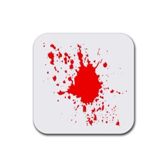 Red Blood Splatter Rubber Coaster (square) 