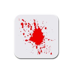 Red Blood Splatter Rubber Square Coaster (4 Pack) 