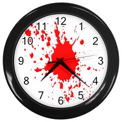 Red Blood Splatter Wall Clocks (black)