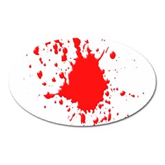 Red Blood Splatter Oval Magnet