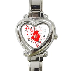 Red Blood Splatter Heart Italian Charm Watch