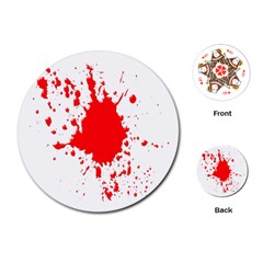 Red Blood Splatter Playing Cards (round)  by Mariart