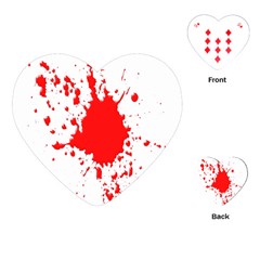 Red Blood Splatter Playing Cards (heart)  by Mariart