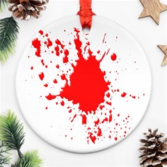 Red Blood Splatter Round Ornament (two Sides) by Mariart